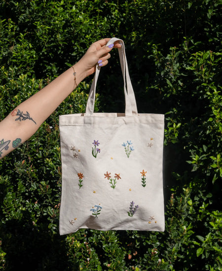 Craft Club Co Australia FLOWER FIELD Embroidered Tote Bag Kit