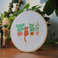 Craft Club Co CAT AMONGST THE POT PLANTS Cross Stitch Kit. The design from a side angle, showing the cross stitched details.