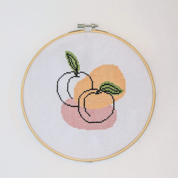 Craft Club Co PEACHY KEEN Cross Stitch Kit. The design is showing on a plain white background.
