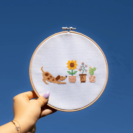 PUP AND THE PLANTS Cross Stitch Kit  Craft Club Cross Stitch Kits – Craft  Club Co